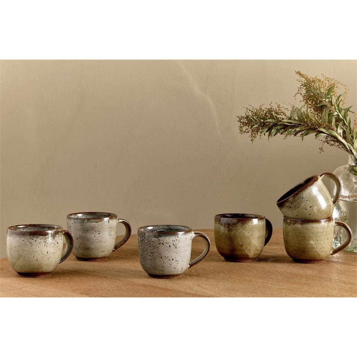 Cam Reactive Glaze Coffee Mug - Mocha - Set of 2