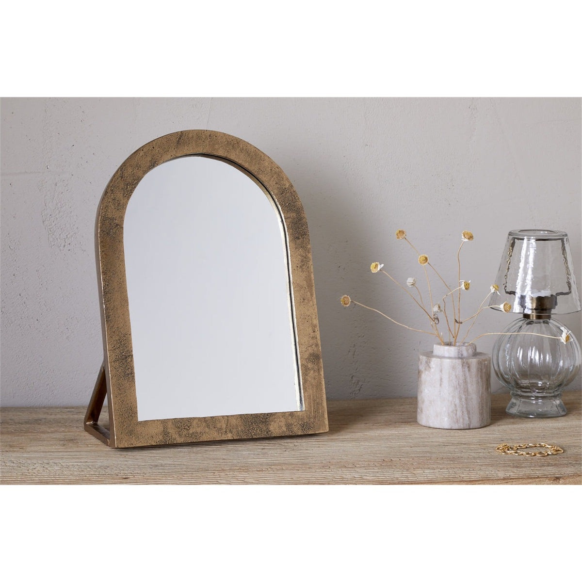 Cayce Cast Aluminium Vanity Mirror - Antique Brass