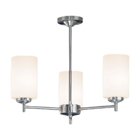 Decima 3 light ceiling light in satin nickel finish