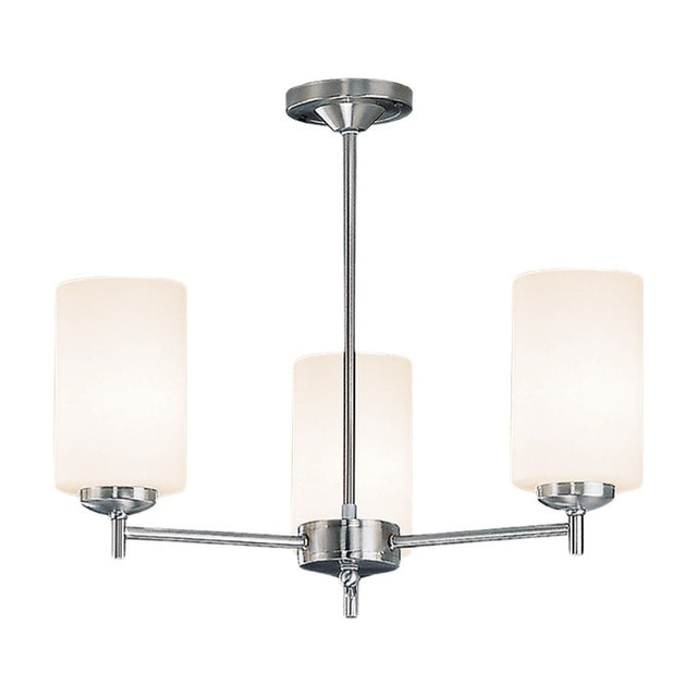 Decima 3 light ceiling light in satin nickel finish