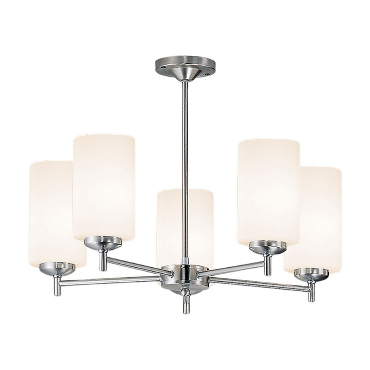 Decima 5 light ceiling light in satin nickel finish