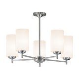 Decima 5 light ceiling light in satin nickel finish