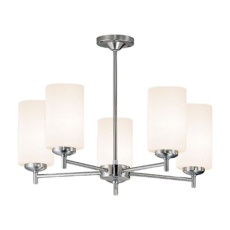 Decima 5 light ceiling light in satin nickel finish