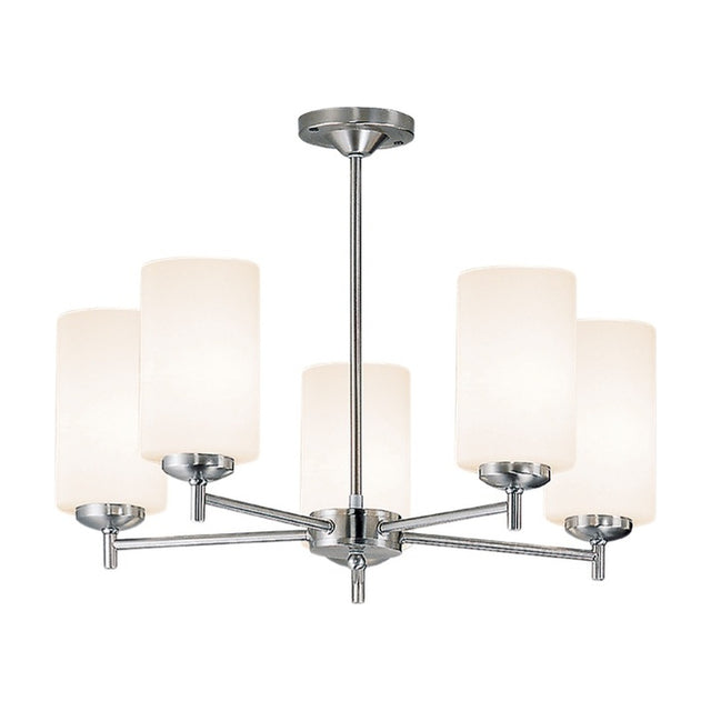 Decima 5 light ceiling light in satin nickel finish