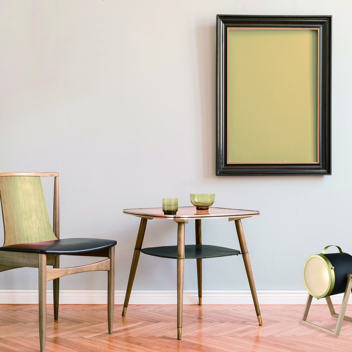 Decima 5 light ceiling light in satin nickel finish, shown in a room setting