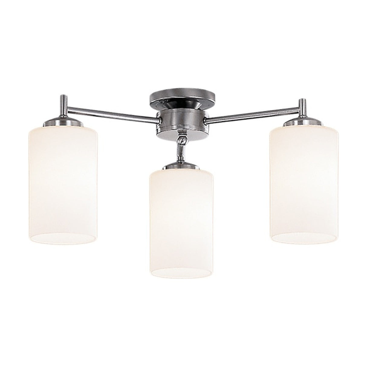 Decima 3 light ceiling light in satin nickel finish