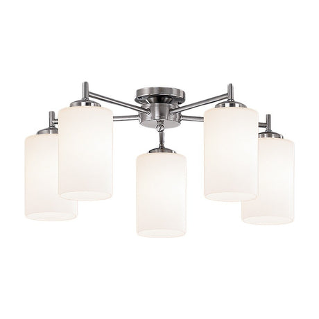 Decima 5 light ceiling light in satin nickel finish