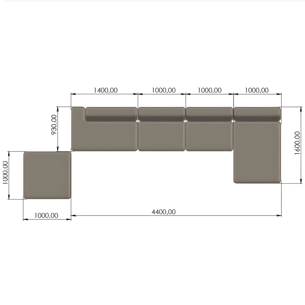 Code Blockstory 9 Seater Modular Sofa