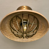 Chakai Wood & Metal Flush Ceiling Light - Natural