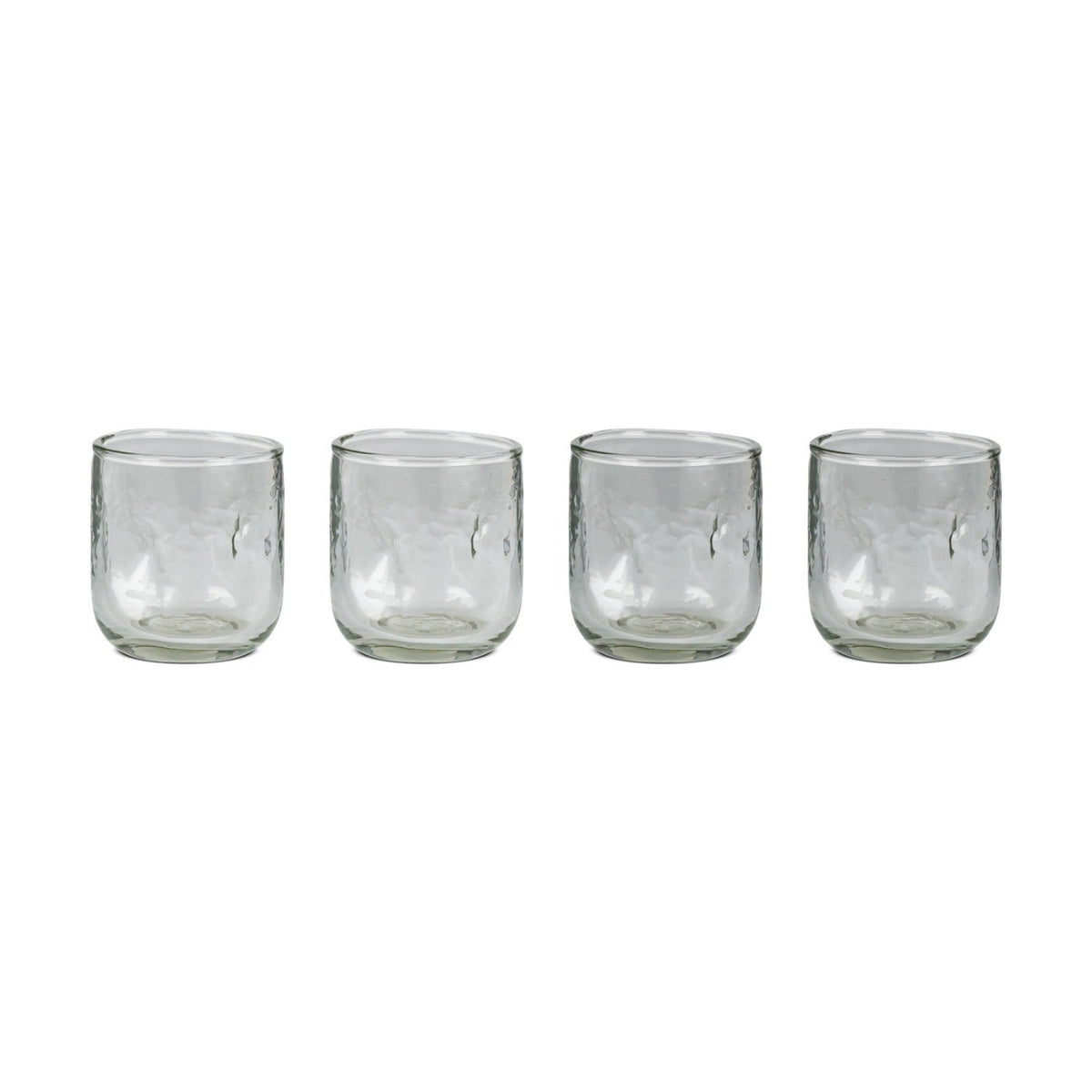 Chandani Short Recycled Glass Tumblers - Clear - Set of 4