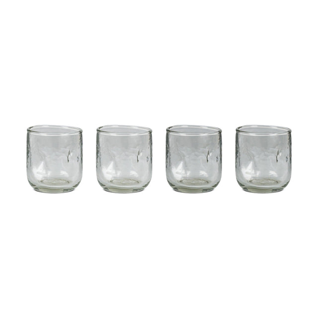 Chandani Short Recycled Glass Tumblers - Clear - Set of 4