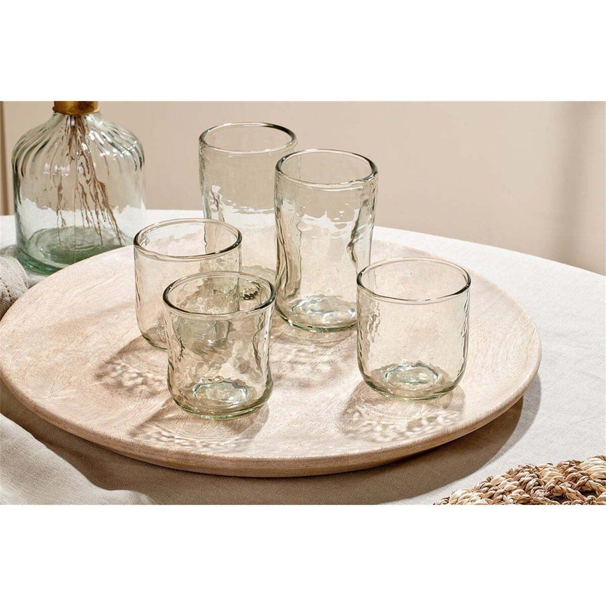 Chandani Tall Recycled Glass Tumblers - Clear - Set of 4