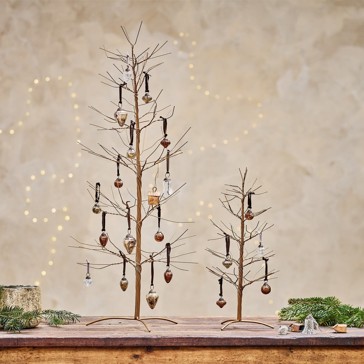 Charida Large Wire Christmas Tree - Brass