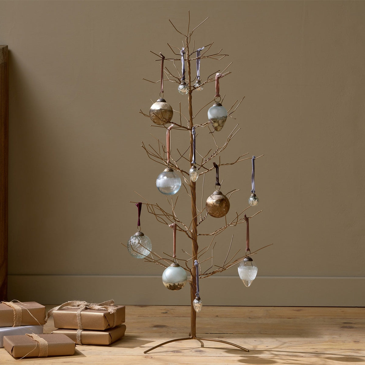 Charida Large Wire Christmas Tree - Brass