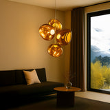 Lava LED 4 Light Chandelier - Gold