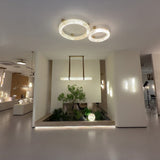 Orbis Medium LED Alabaster Semi-Flush Ceiling Light - Brushed Brass