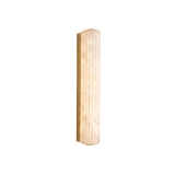 Zenvia LED Alabaster Wall Light in Brushed Brass, a tall fluted column-shaped fixture with warm-glowing natural alabaster shade, shown on a plain white background.