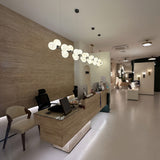Axis 27 Light Alabaster Linear Chandelier - Matte Black