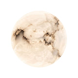 Orvani LED Large Round Alabaster Wall Light in soft white, natural stone dome with warm veining shown on a plain white background.