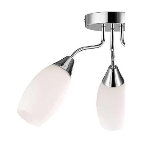 Denia 3 Light E14 Ceiling Light 43cm - Polished Chrome