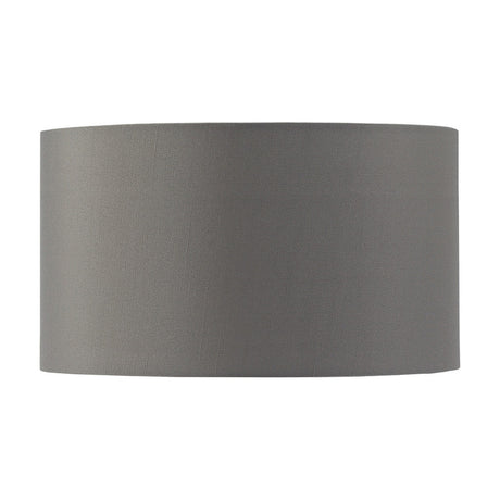 Sigma Cylinder Lamp Shade in grey faux silk fabric, 30cm wide with a straight-sided drum shape, shown against a plain white background.
