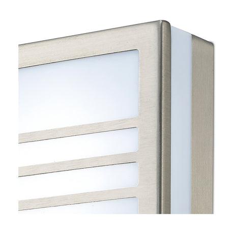 Aldo IP44 Square Outdoor Wall Light 12cm High - Stainless Steel