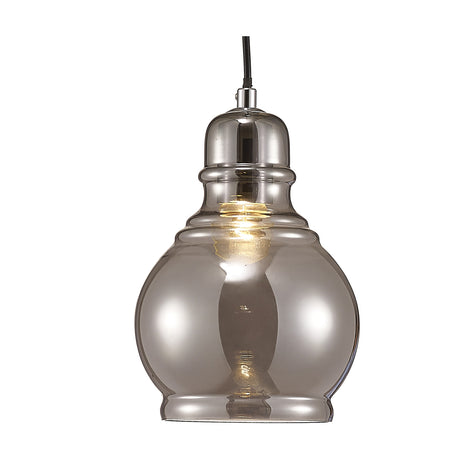 Ariel E27 Pendant Light 16cm Smoked - Polished Chrome