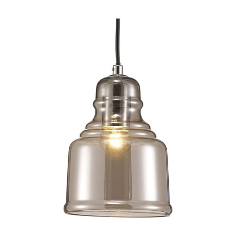 Ariel E27 Pendant Light 14cm Smoked - Polished Chrome