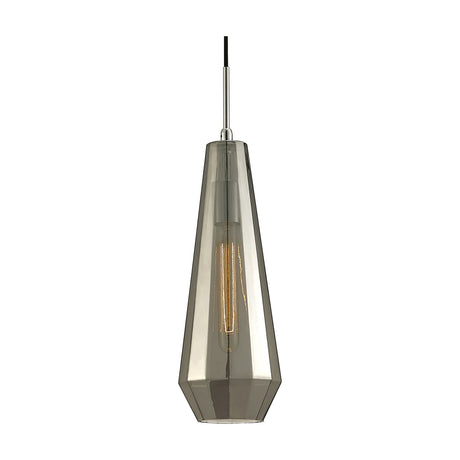 Markus E27 Slim Pendant Light 16cm Smoke - Polished Chrome