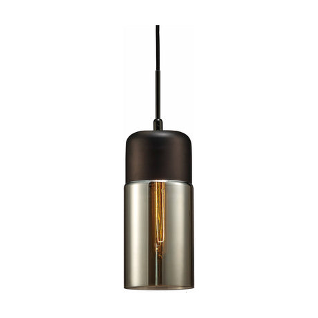 Mia E27 Pendant Light 13cm Smoked Black - Black