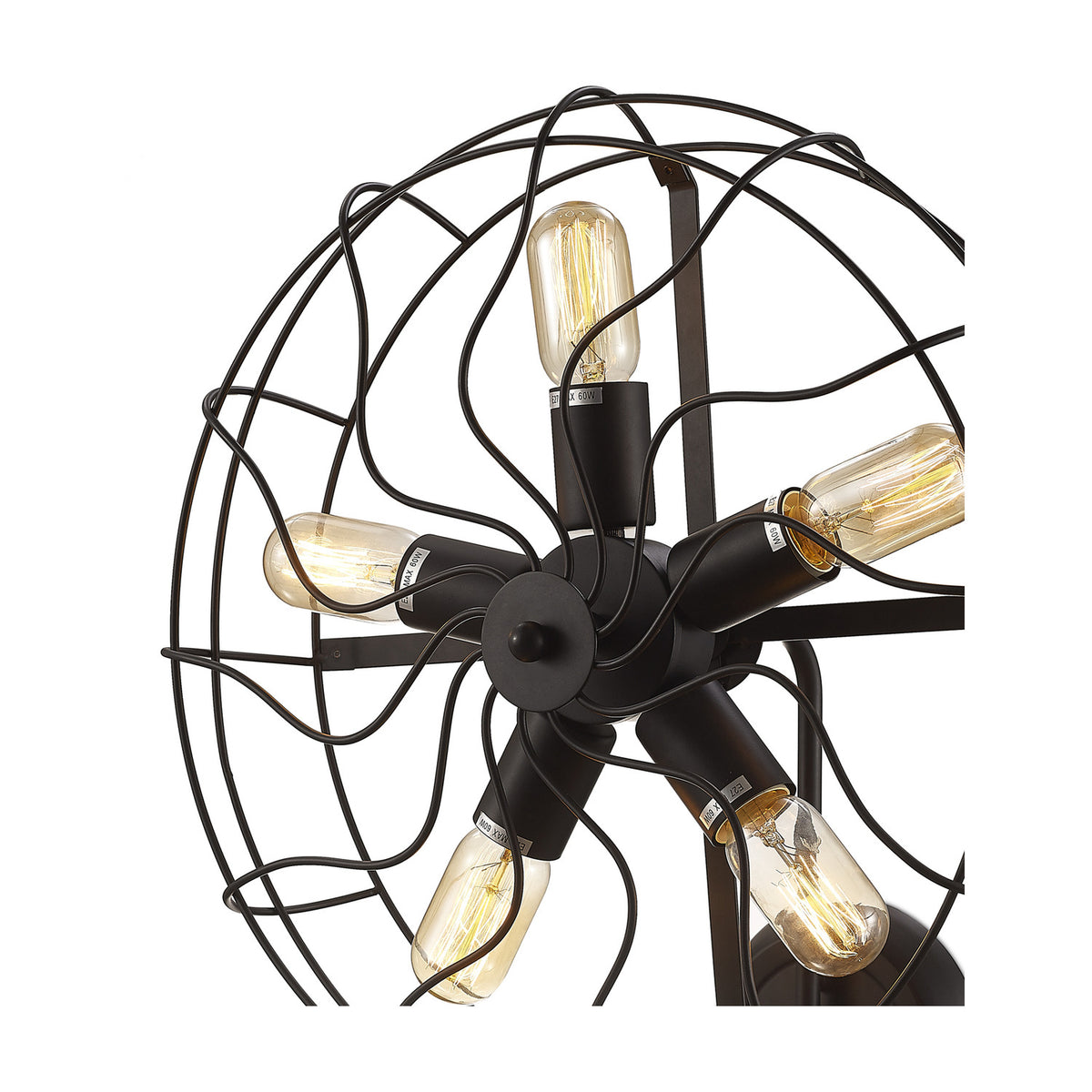 Claudia 5 Light E27 Wall Light - Black