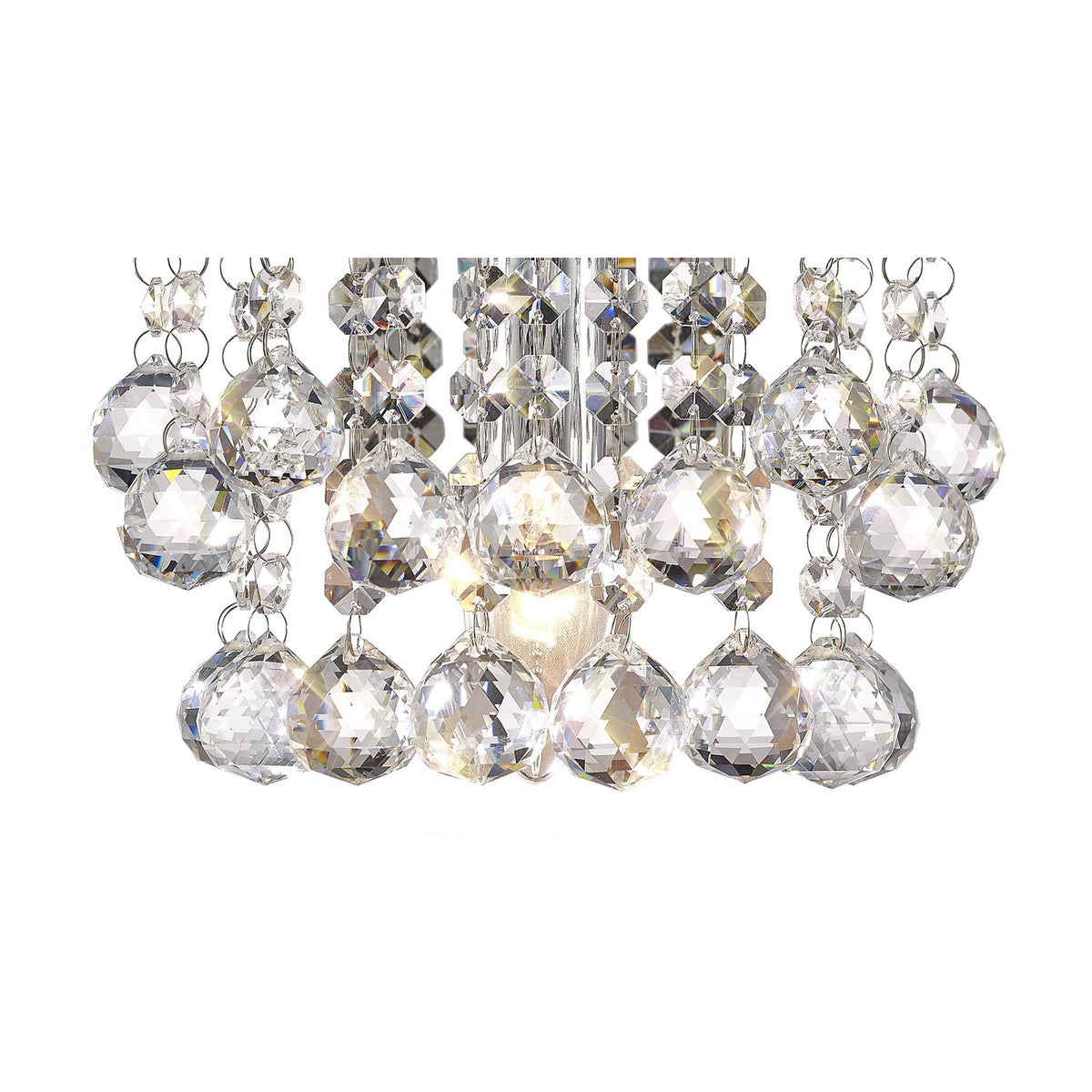 Acton E14 Sphere Crystal Wall Light 23cm - Polished Chrome