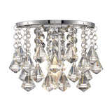 Acton Crystal Prism Switched Wall Light 23cm - Polished Chrome