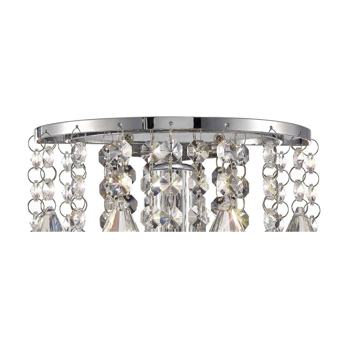 Acton Crystal Prism Switched Wall Light 23cm - Polished Chrome