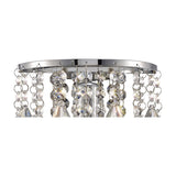 Acton Crystal Prism Switched Wall Light 23cm - Polished Chrome