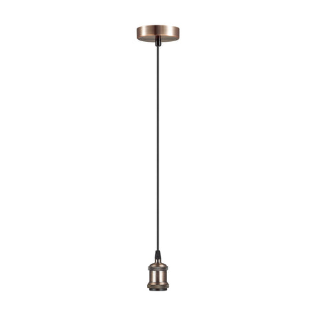 Dreifa Single Pendant Light 10cm Dia 1.5m Drop - Antique Copper