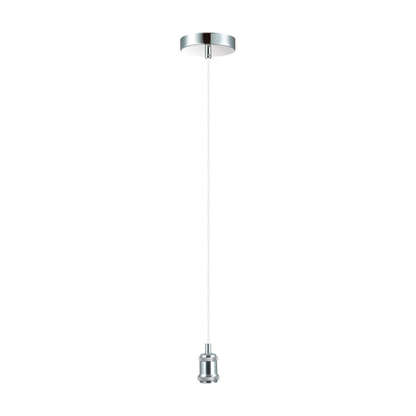 Dreifa Single Pendant Light 10cm Dia - Polished Chrome & White