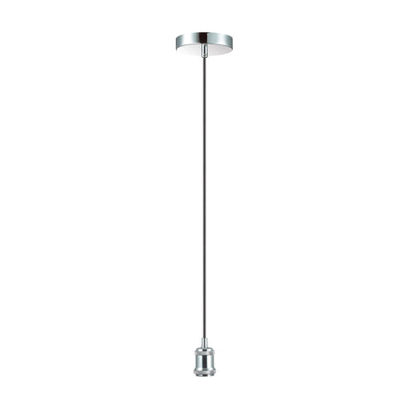 Dreifa Single Pendant Light 10cm Dia - Polished Chrome & Black