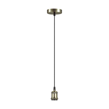Dreifa Single Pendant Light 10cm Dia 1.5m Drop - Antique Brass