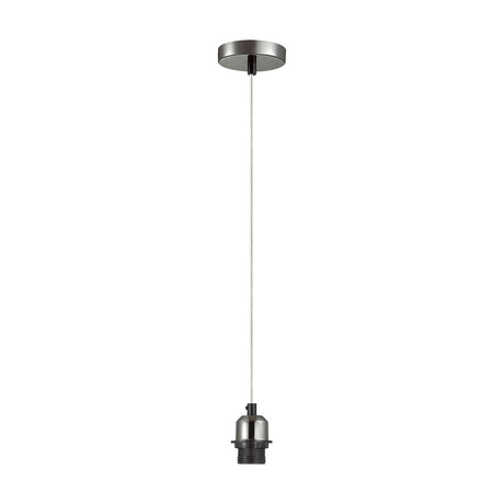 Dreifa Single E27 Pendant Light 10cm Dia 1.5m Drop - Black Chrome