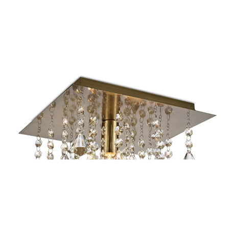 Acton E14 Flush Ceiling Light 25cm Long - Antique Brass