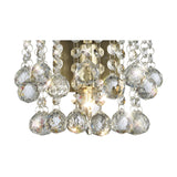Acton E14 Sphere Crystal Switched Wall Light 23cm - Antique Brass