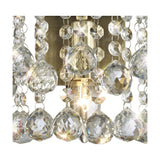 Acton E14 Sphere Crystal Switched Wall Light 23cm - Antique Brass