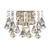 Acton Crystal Prism Switched Wall Light 23cm - Antique Brass