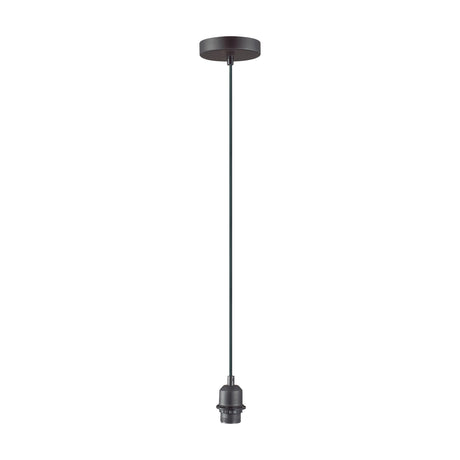 Dreifa Single E27 Pendant Light 10cm Dia 1.5m Drop - Matt Black