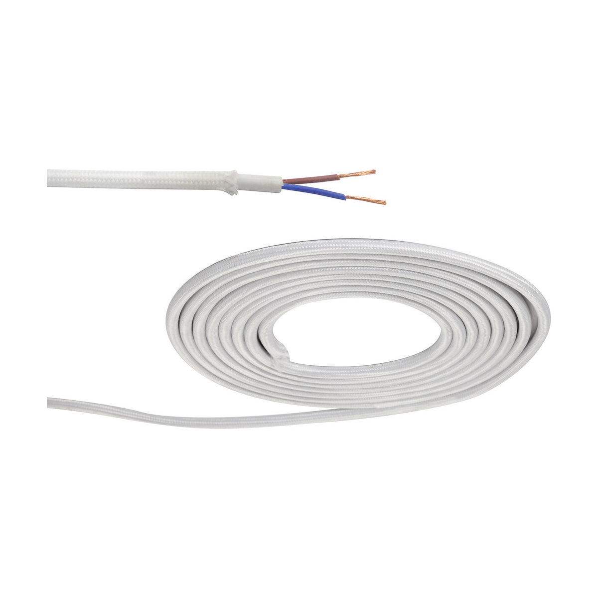 Cavo Braided Copper Cable 2 Core 0.75mm - White