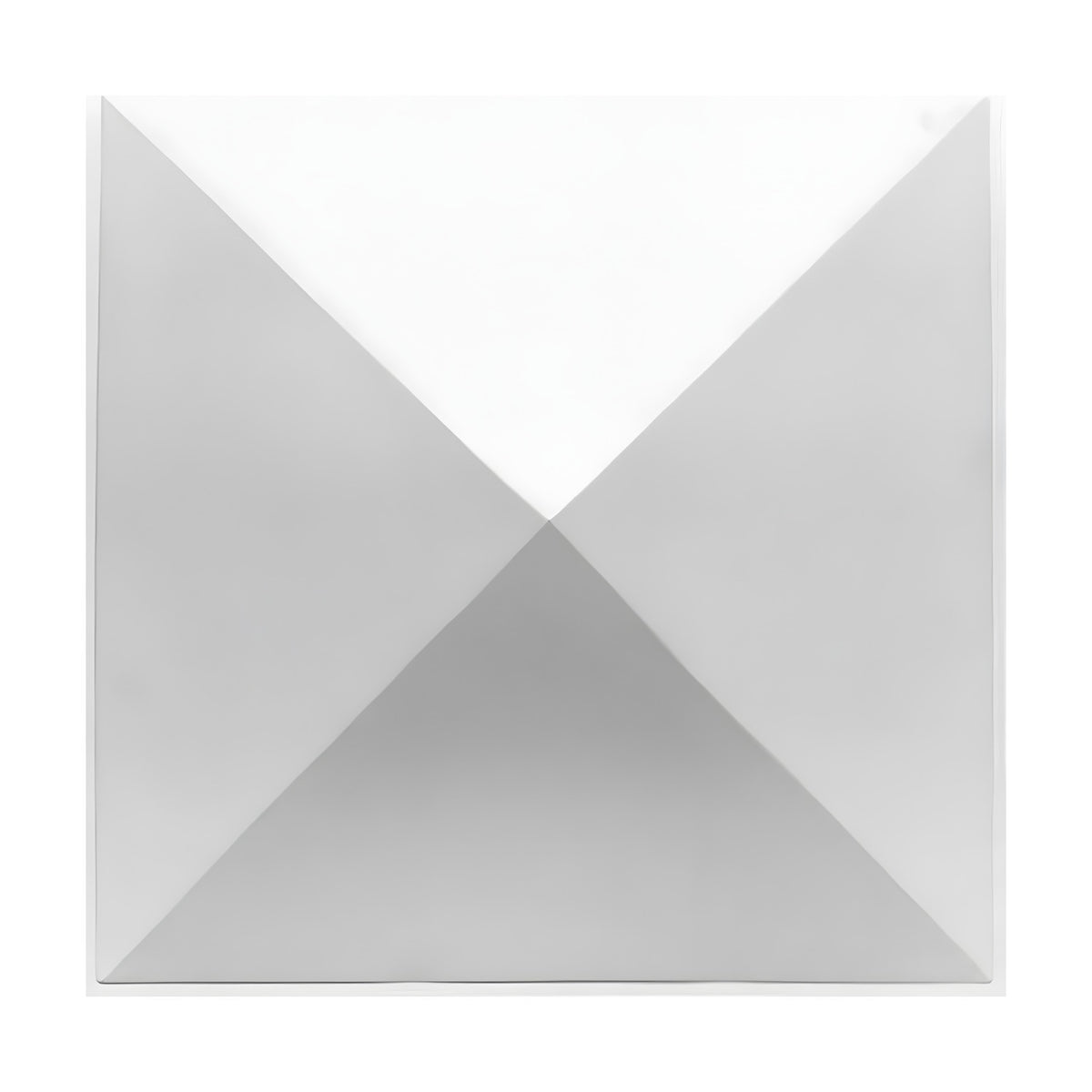 Single Square Pyramid 3D PVC Wall Panels 50 x 50cm - White | Niori