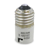 Elements B22 plug adaptor in white, a small cylindrical E27 to B22 lampholder converter, 27mm wide with silver screw thread, shown on a plain white background.