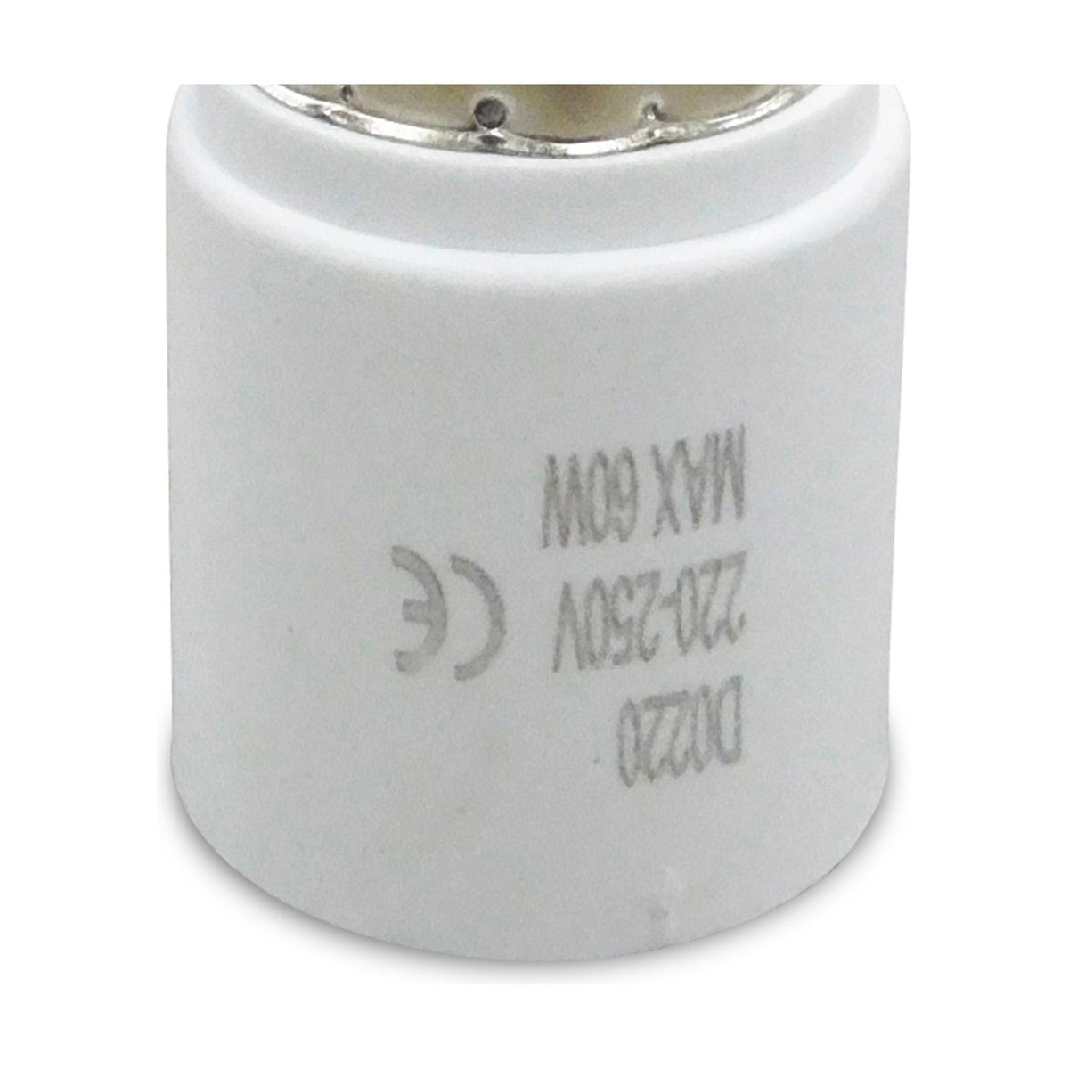 Elements E27 Copper Socket Converter 33mm Dia 64mm High - White