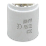 Elements E27 Copper Socket Converter 33mm Dia 64mm High - White